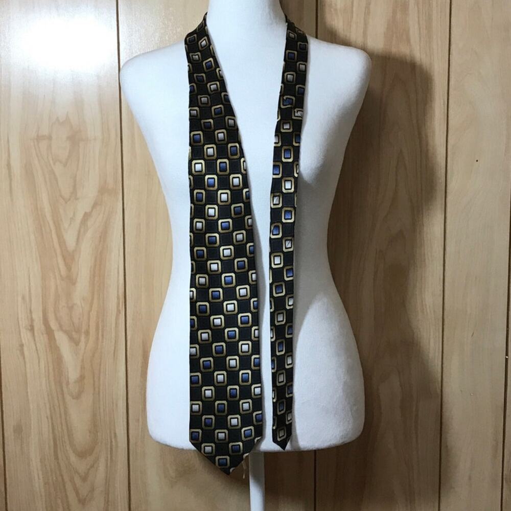George Square Pattern Silk Necktie - Picture 2 of 5